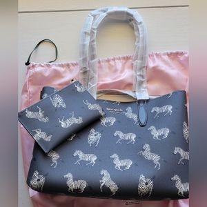 Kate Spade All Day Dancing Zebras Printed Large Tote